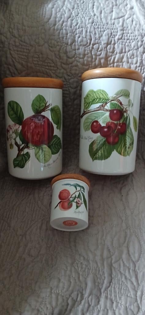 Voorraadpotten, 2 grote en 1 kleine, Portmeirion, Pomona, Overige typen, Ophalen of Verzenden, Zo goed als nieuw, Overige stijlen