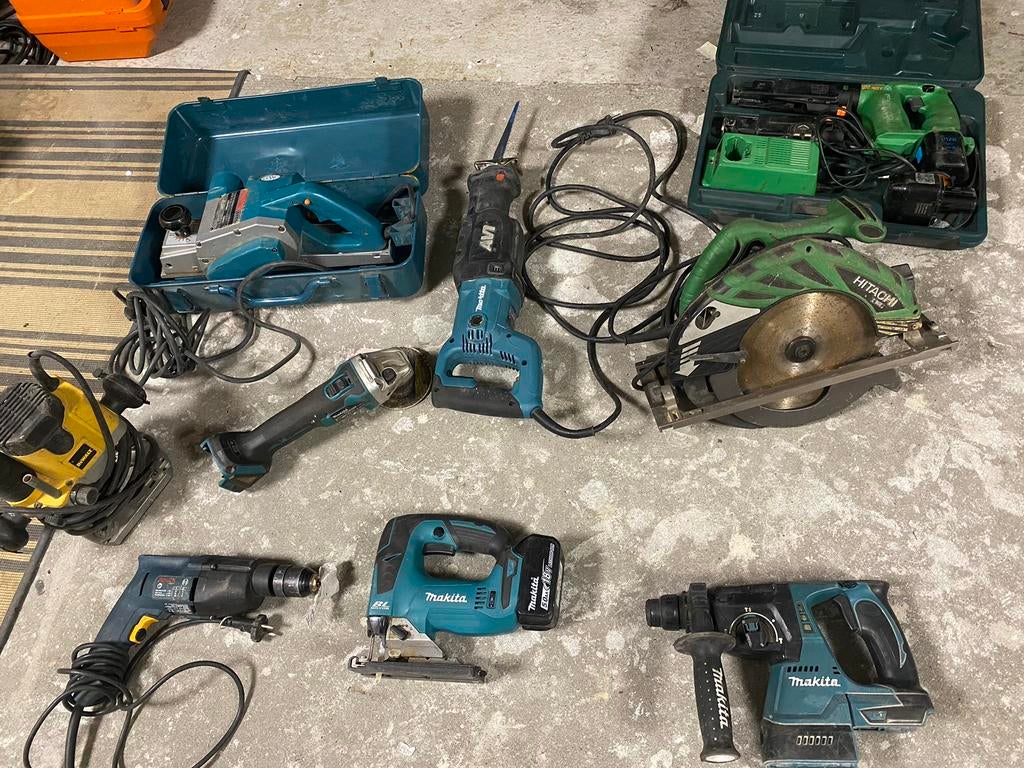 Gereedschap set, makita, hitachi, dewalt, bosch, Ophalen, Gebruikt