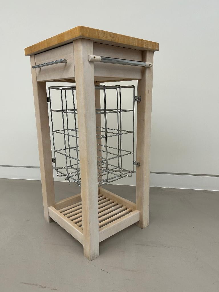 Nieuwe Keukentrolley met Snijplank - Wijnrek voor 12 flessen, Huis en Inrichting, Keuken | Keukenelementen, Ophalen, Minder dan 50 cm