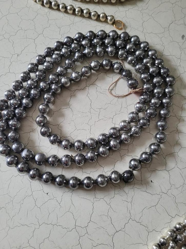 Antieke glazen kerstboom slinger foto 1 en 2, Diversen, Kerst, Gebruikt, Ophalen of Verzenden