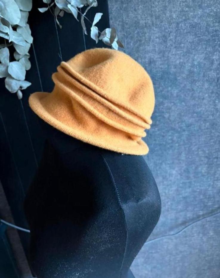 Seeberger mooie okergele wollen cloche(hoed) one size, Ophalen of Verzenden, Zo goed als nieuw, One size fits all, Hoed