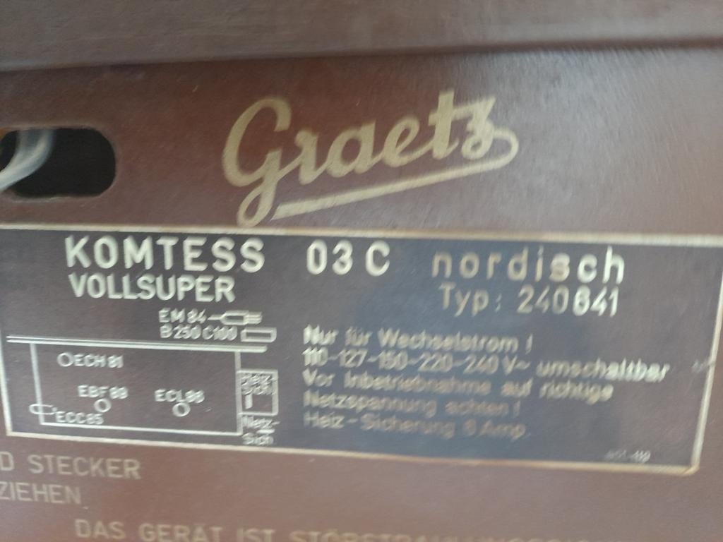 Graetz Komtess 03C Nordisch radio, Audio, Tv en Foto, Radio's, Ophalen of Verzenden