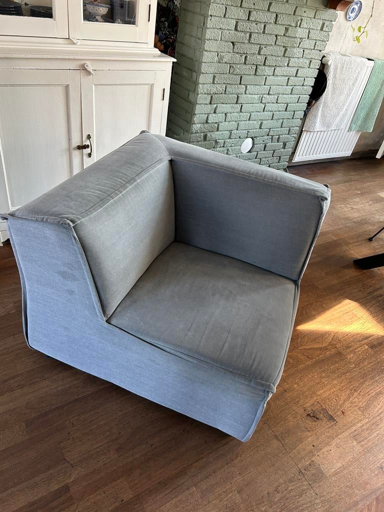 Hoekdeel van umix in grijs linnen, Huis en Inrichting, Ophalen, Gebruikt, Eenpersoons, 75 tot 100 cm