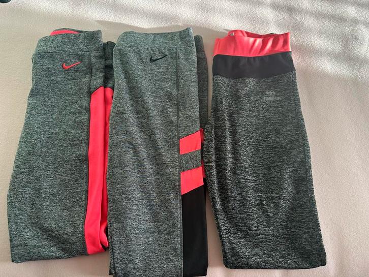 Set van 3 leggings: Nike, Tommy Life & Onbekend - Maat S, Kleding | Dames, Leggings, Maillots en Panty's, Zo goed als nieuw, Legging