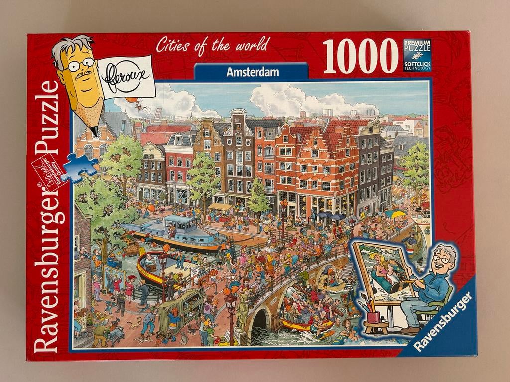 Ravensburger Fleroux puzzel 1000 stukjes Amsterdam, Ophalen, 500 t/m 1500 stukjes, Nieuw, Legpuzzel
