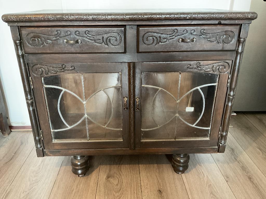 GRATIS Antiek kastje GRATIS, Huis en Inrichting, Ophalen, Gebruikt, 50 tot 100 cm, Glas