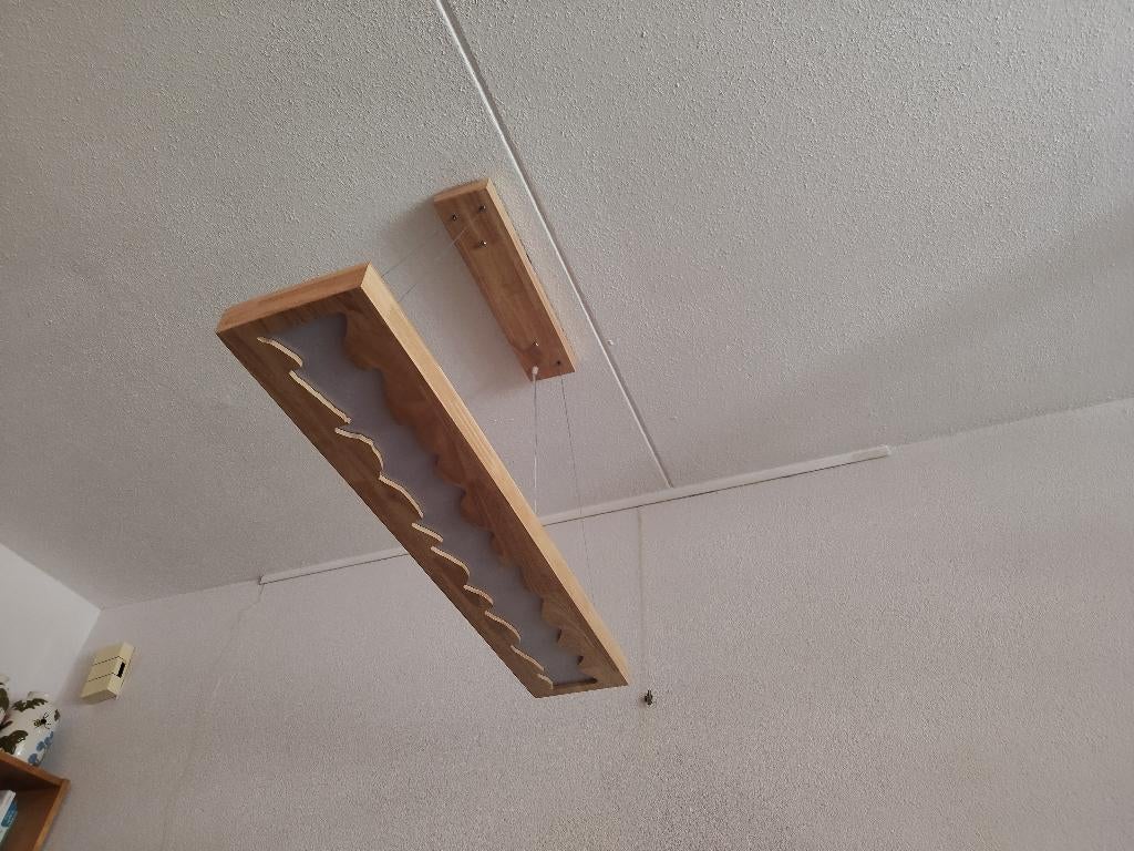 Moderne tafellamp – dimbaar met afstandsbediening, Ophalen of Verzenden, Zo goed als nieuw, Hout, Minder dan 50 cm