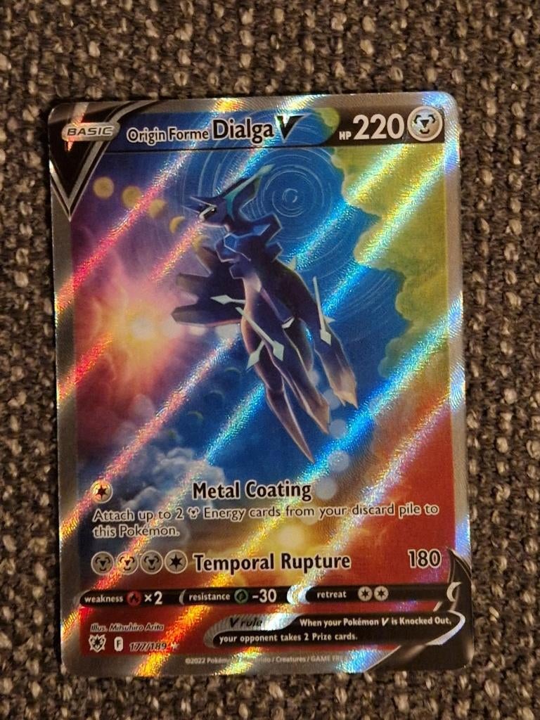 Origin Forme Dialga V Alt Art 177/189 - SWSH Astral Radiance, Ophalen of Verzenden, Gebruikt, Losse kaart, Foil