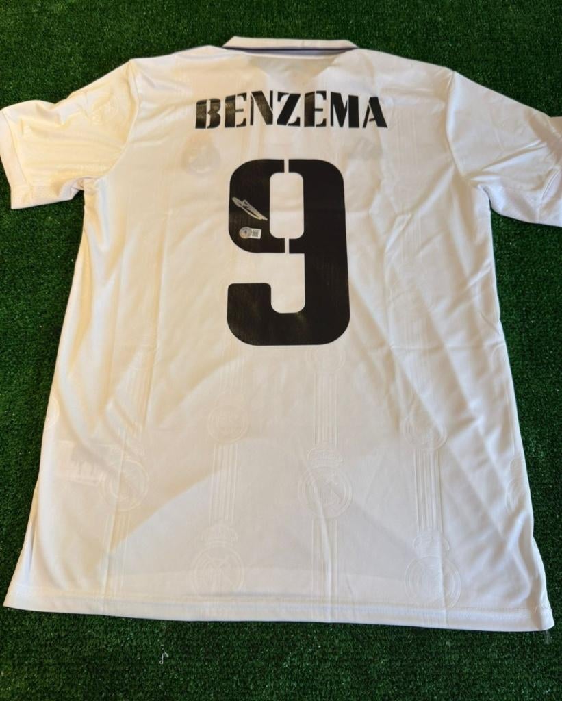 Gesigneerd karim benzema real madrid shirt met beckett coa, Ophalen of Verzenden, Nieuw, Buitenlandse clubs, Shirt