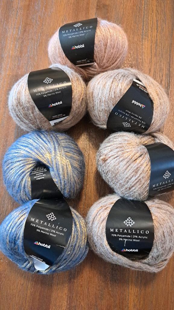 Hobbii Metallico garen - 7 bollen brei- en haakgaren, Hobby en Vrije tijd, Breien en Haken, Nieuw, Breien of Haken, Wol of Garen