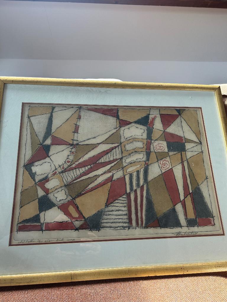 Hubertus van der Vloot ets eigen druk compositie origineel, Ophalen, Architectuur, Origineel, 1950 - 1999