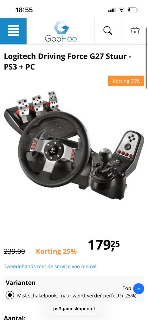 Logitech g27, Ophalen of Verzenden, Zo goed als nieuw