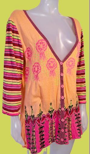 ALDO MARTIN'S  🌷linnen mix vest multi kleurig mt M/L, Kleding | Dames, Truien en Vesten, Zo goed als nieuw, Maat 42/44 (L), Overige kleuren