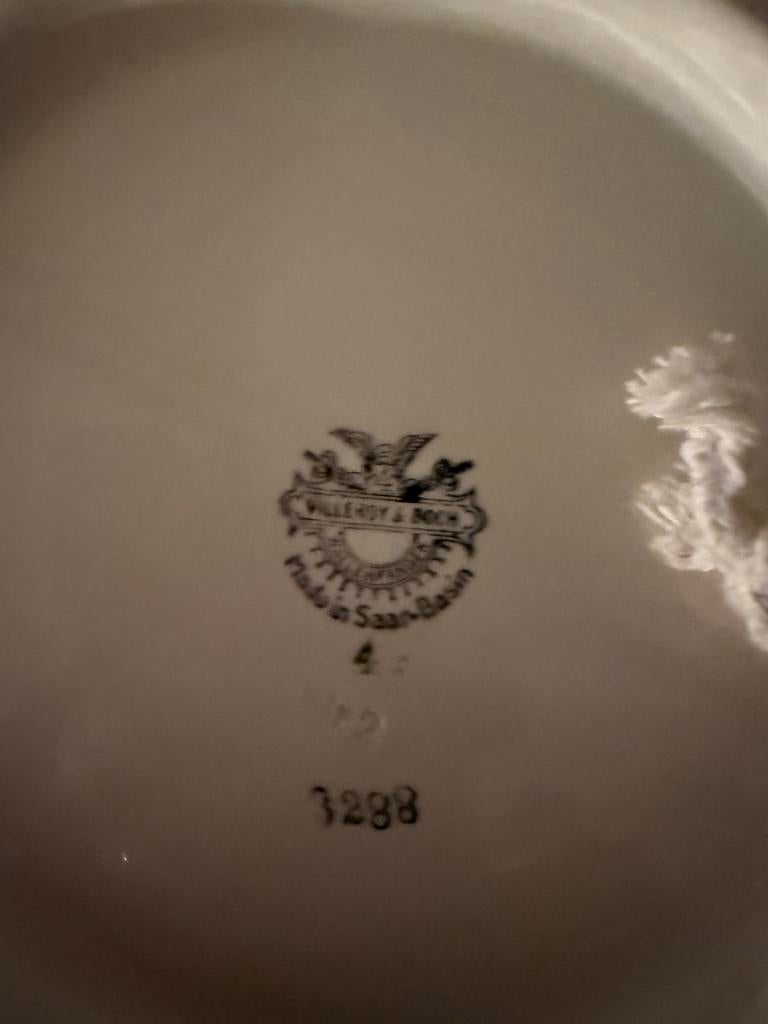 Oud bord met print van moeder met kinderen in een boot, Ophalen