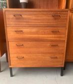 Boekenkast / ladekast hout - vintage retro kast, Gebruikt, Met deur(en), 100 tot 150 cm, 50 tot 100 cm