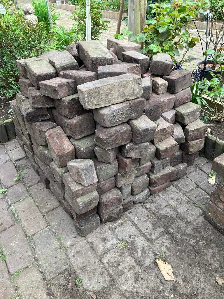 Halve handgebakken klinkers - Gebruikt, Tuin en Terras, Tegels en Klinkers, Ophalen, Gebruikt, Keramiek, Klinkers