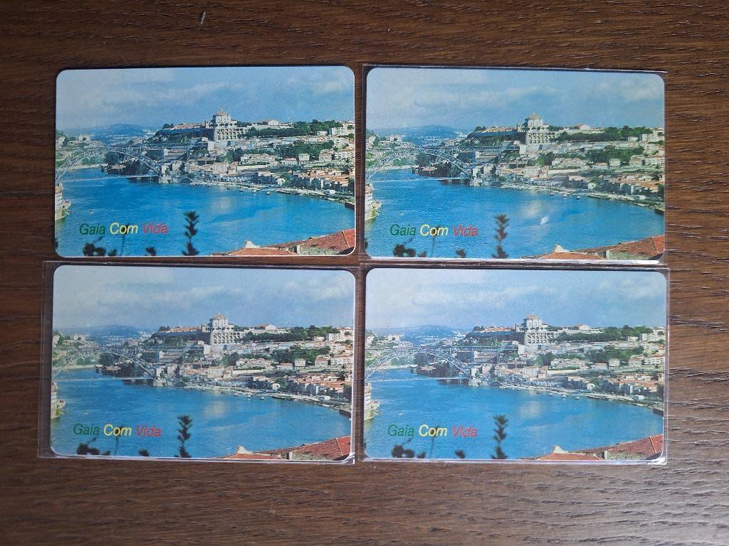 zeldzamere set 4 waarden op chiptelefoonkaart Portugal, Verzenden