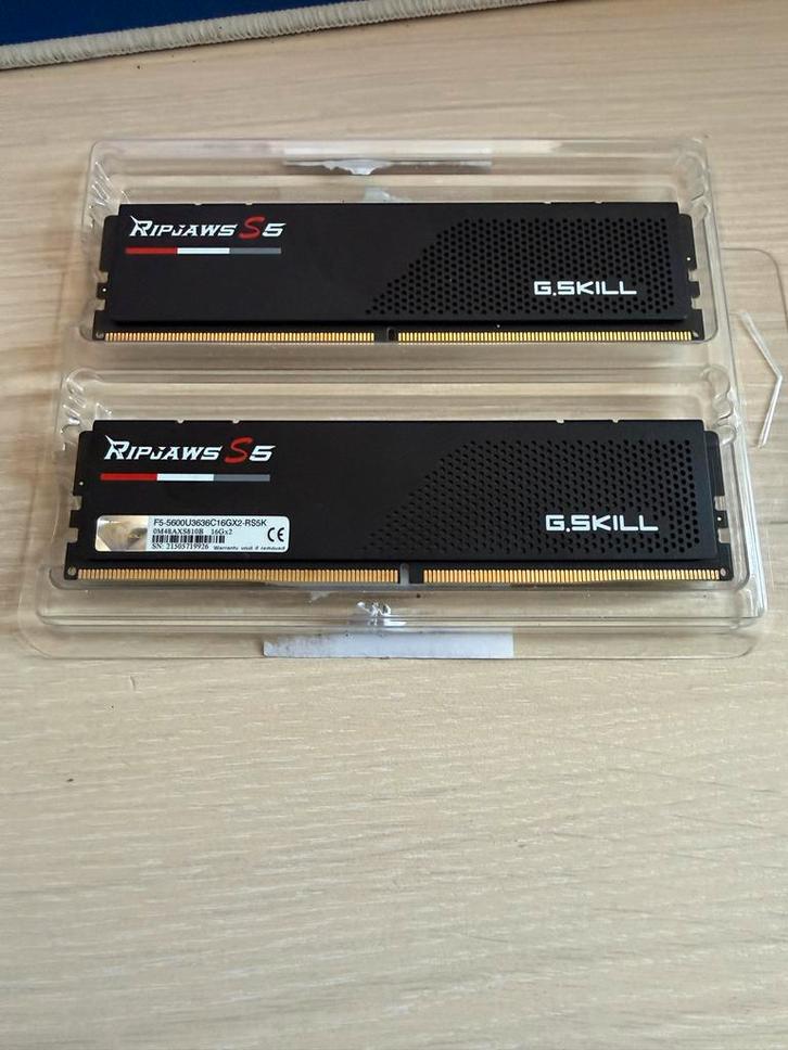 G.Skill Ripjaws S5 DDR5 RAM 32GB (2x16GB) 5600MHz, Computers en Software, RAM geheugen, Zo goed als nieuw, Desktop, 32 GB, DDR5