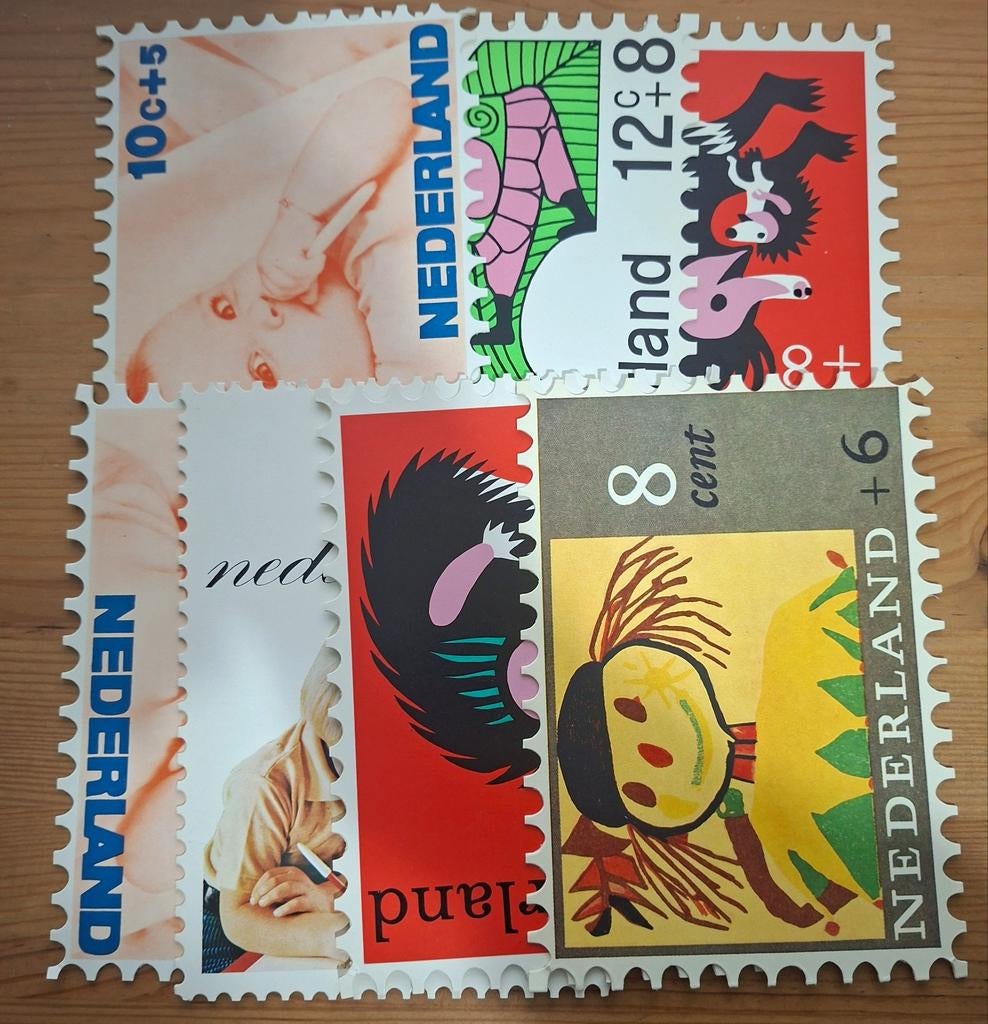 Nederland Grote Postzegel Kaarten, Ophalen of Verzenden