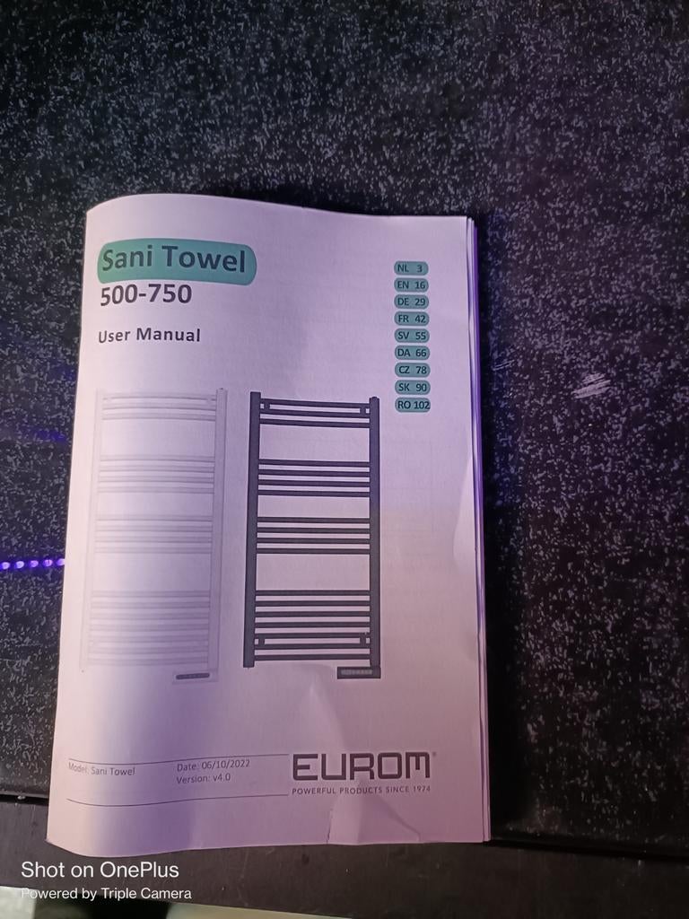 Eurom Sani Towel 500-750 Handdoekradiator, Ophalen, Radiator, Minder dan 60 cm, 80 cm of meer
