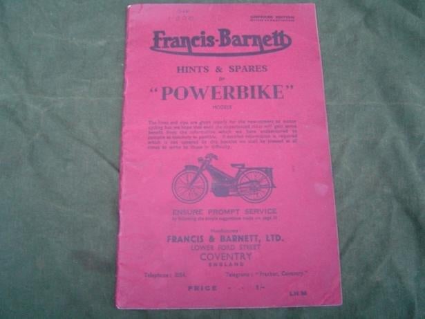 Francis Barnett Power Bike autocycle Villiers Junior  hints, Motoren, Ophalen of Verzenden, Overige merken