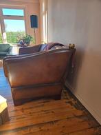 Onverwoestbare leren kasteelbank 2 1/2 - zits, Huis en Inrichting, Ophalen, Gebruikt, Overige maten, Minder dan 75 cm