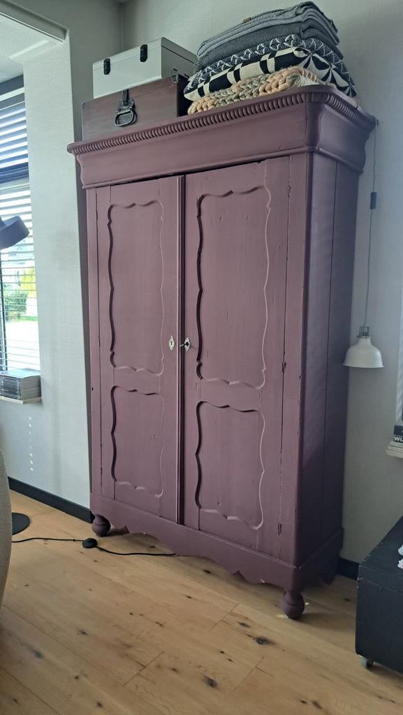 Antieke grenen kast - H185xB128xD48 cm, Antiek en Kunst, Antiek | Meubels | Kasten, Ophalen of Verzenden