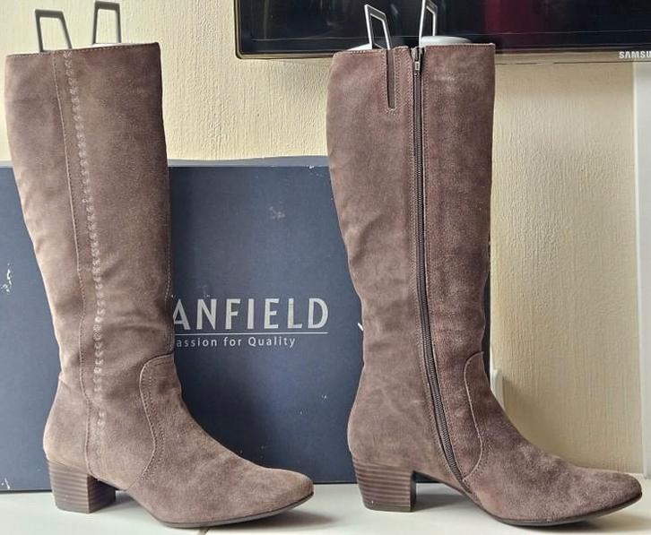 MANFIELD LAARZEN TAUPE I.G.ST. MAAT 40, Kleding | Dames, Schoenen, Zo goed als nieuw, Hoge laarzen, Bruin, Ophalen of Verzenden