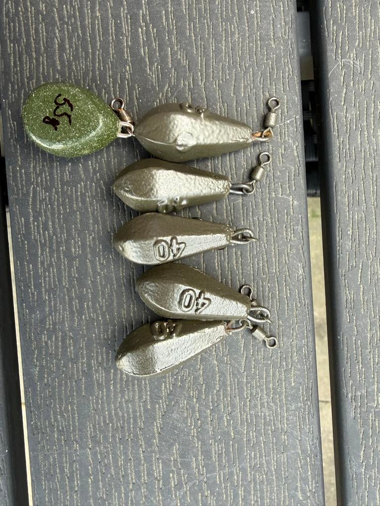 Karperlood 40g en 55g - Set van 6 stuks, Watersport en Boten, Ophalen, Gebruikt, Dobber of Lood