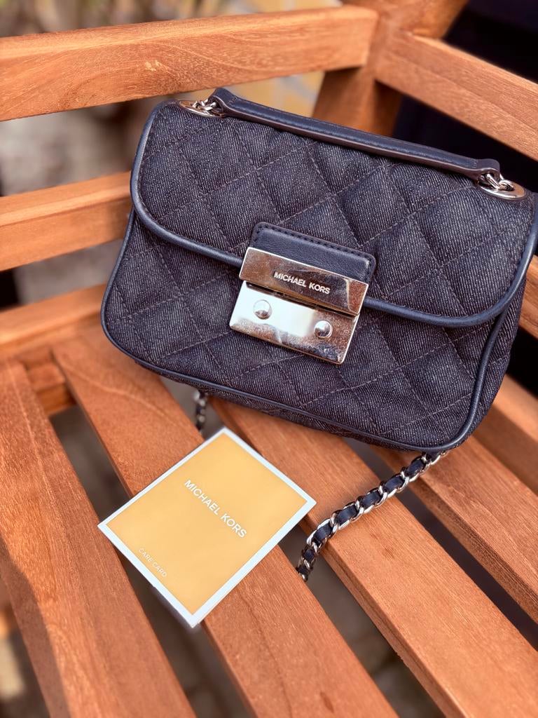 Denim tasje Michael Kors zgan, Ophalen of Verzenden, Zo goed als nieuw, Blauw, Schoudertasje