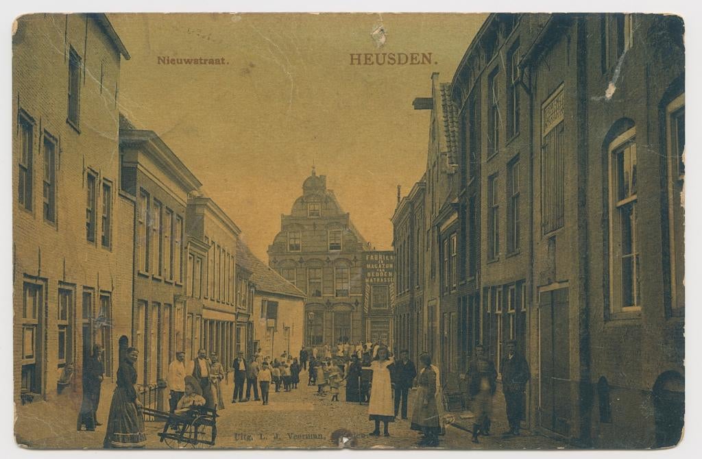 Heusden Nieuwstraat tulpkaart, Verzenden, Voor 1920, Gelopen, Noord-Brabant