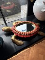 Decoratieve Schildpad Spiegel - Goud & Koraal, Antiek en Kunst, Ophalen of Verzenden