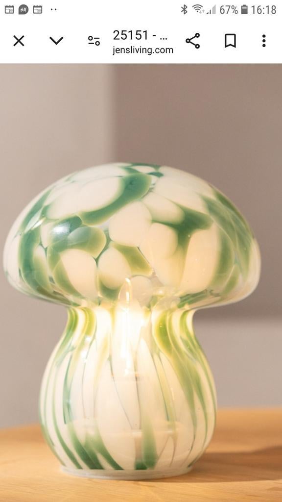 Nieuw Jens Living paddenstoel lampje groen/wit design, Ophalen of Verzenden, Nieuw, Modern, Design, Speels