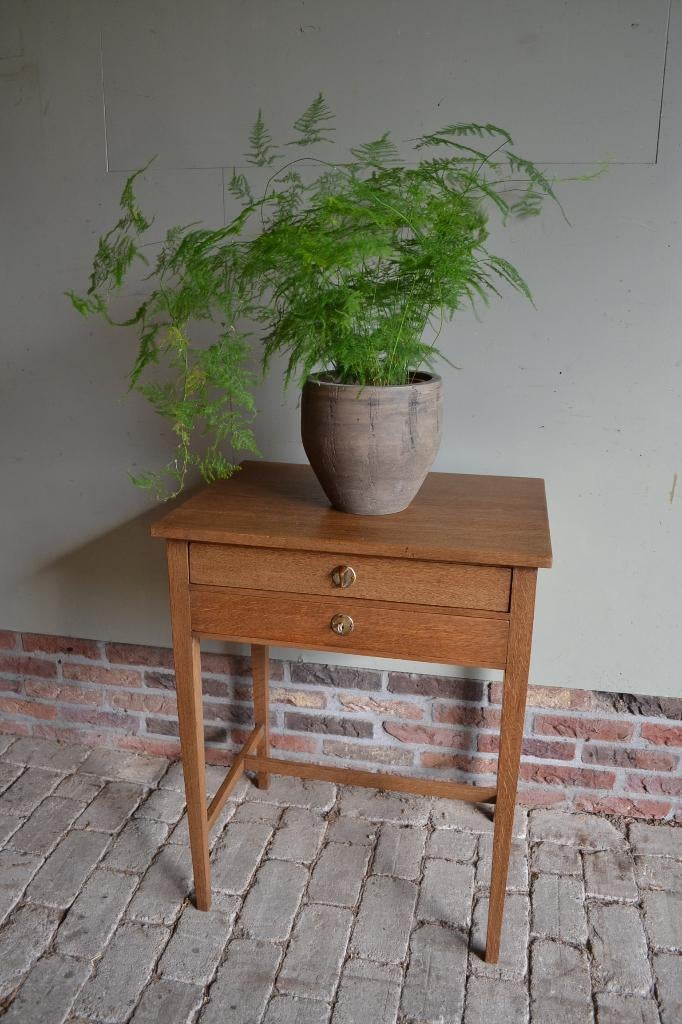 Prachtige antieke eiken houten Art Deco plantentafel., Verzenden
