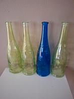 4 Ikea persglas flessen Emna Dafnås, Ophalen of Verzenden, Blauw, Glas, Minder dan 50 cm