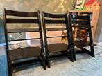 Stokke Tripp Trapp kinderstoel zwart 3 stuks!, Ophalen, Zo goed als nieuw, Meegroeistoel