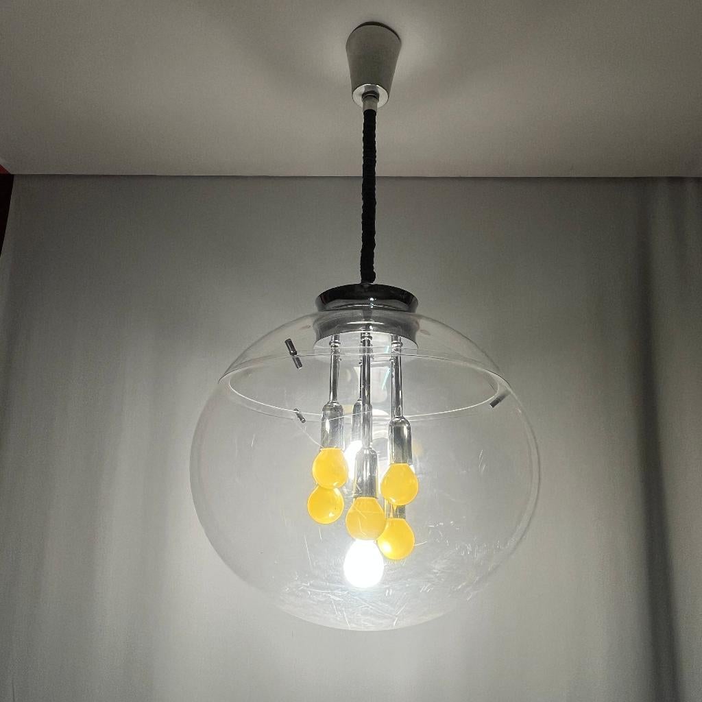 Jaren 70 vintage space age Sputnik bollamp Raak Amsterdam, Huis en Inrichting, Space Age, Atomic Age, Gebruikt, Raak Amsterdam