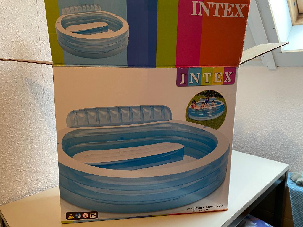 intex zwembad met zitgedeelte zgan, 120 cm of meer, Ophalen of Verzenden, Opzetzwembad, Rechthoekig