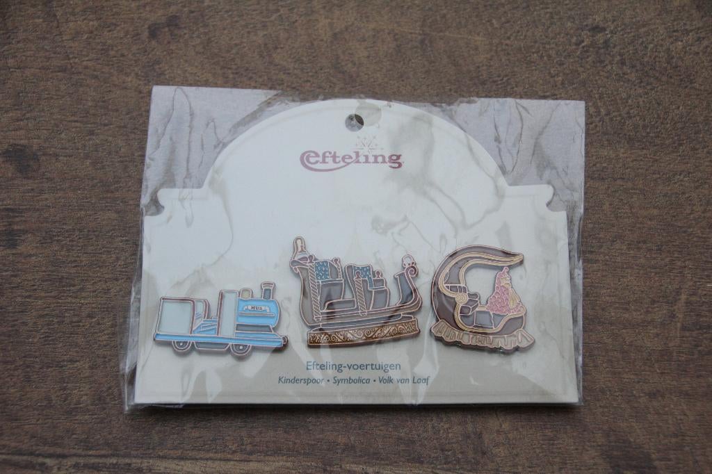 efteling pin  voertuigen set 1, Ophalen of Verzenden, Nieuw, Button of Speldje