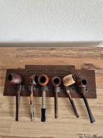 Vintage - Pijpenrek - Hout - 6 tabakspijpen - Div. merken., Ophalen of Verzenden, Gebruikt, (Water)pijp
