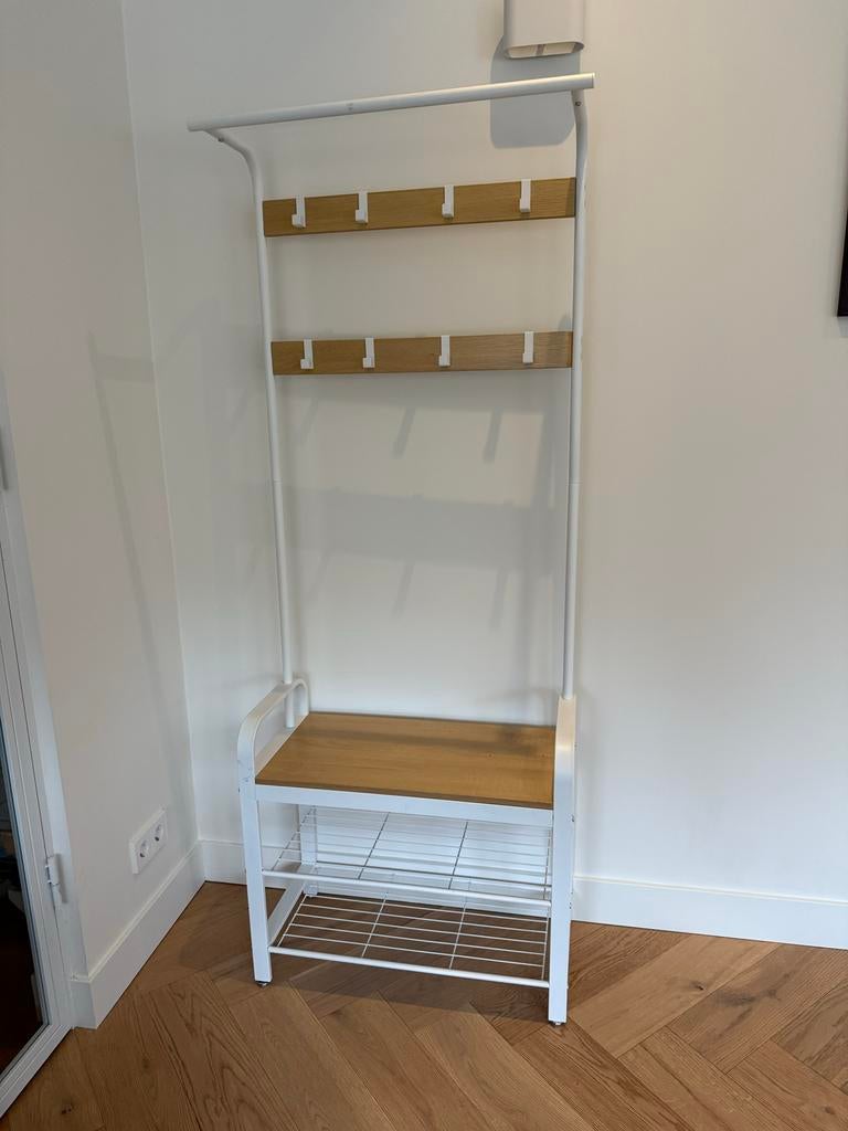Kapstok met schoenenrek en zitbankje, Huis en Inrichting, Woonaccessoires | Kapstokken, Gebruikt, Staande kapstok, 150 tot 200 cm