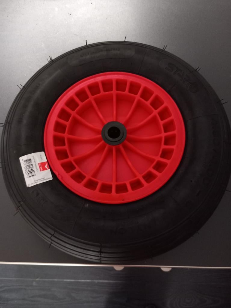 Nieuw kruiwagenwiel met rode velg, Ophalen of Verzenden, Nieuw