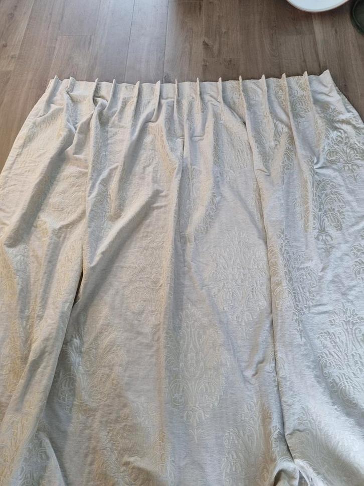 Lichte gordijnen met barokpatroon, Huis en Inrichting, Stoffering | Gordijnen en Lamellen, Zo goed als nieuw, 200 cm of meer, 100 tot 150 cm