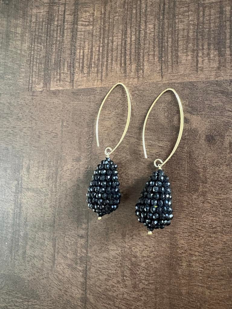 Lott Gioielli Oorbellen met Zwarte Kristallen, Sieraden, Tassen en Uiterlijk, Oorbellen, Met kristal, Overige materialen, Hangers