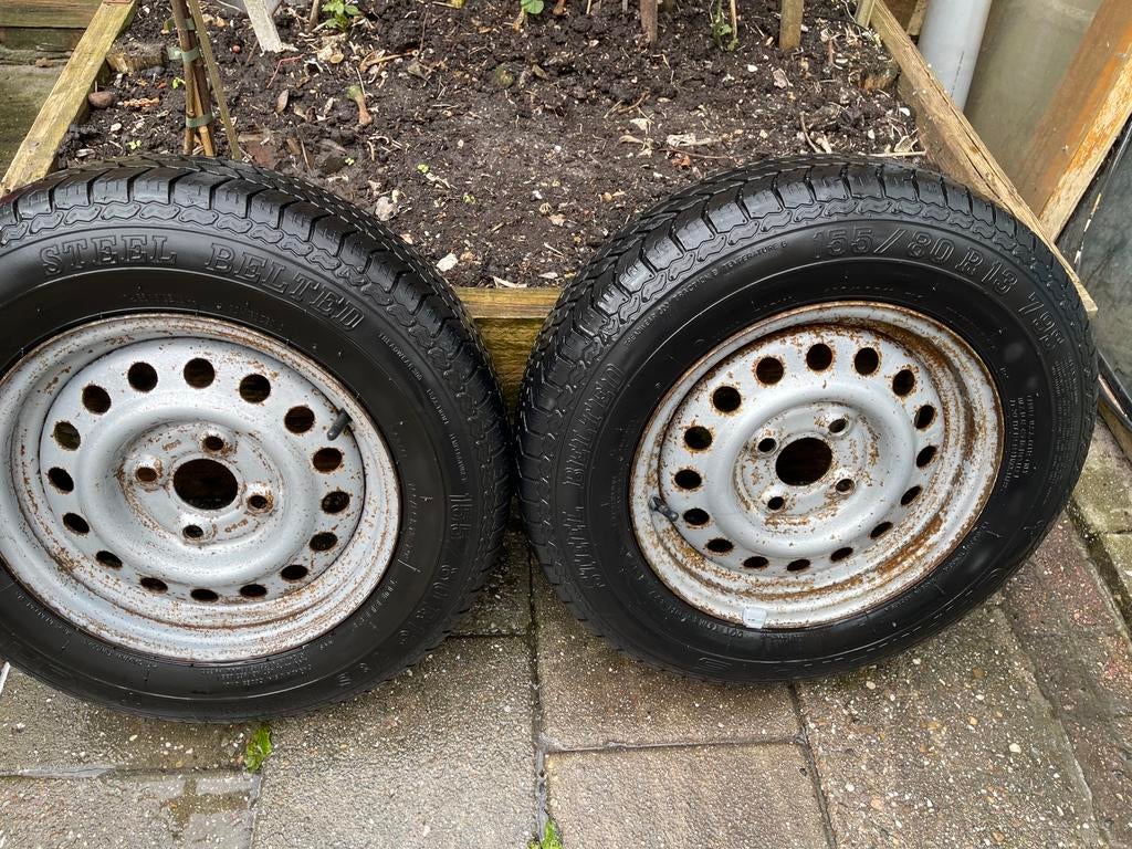 2 wielen aanhangwagen 155 / 80 / r13, Ophalen of Verzenden, Zo goed als nieuw