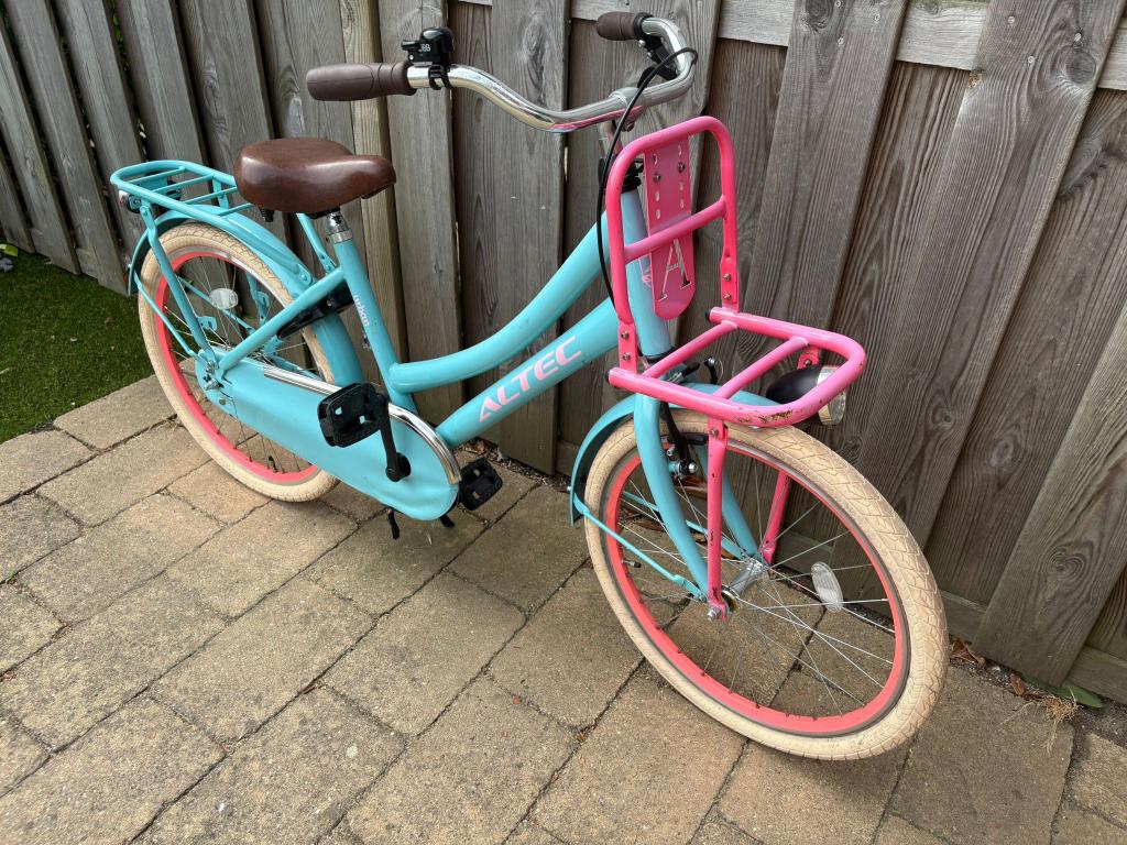 Kindertransport fiets turquoise altec, Ophalen, Gebruikt, Handrem, Altec