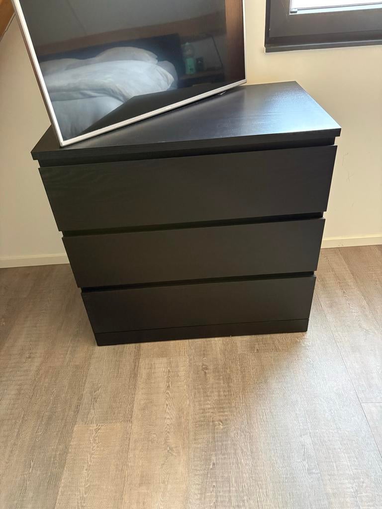 2x IKEA Malm ladekast met 3 lades, Zo goed als nieuw, 3 of 4 laden, Minder dan 100 cm, 25 tot 50 cm