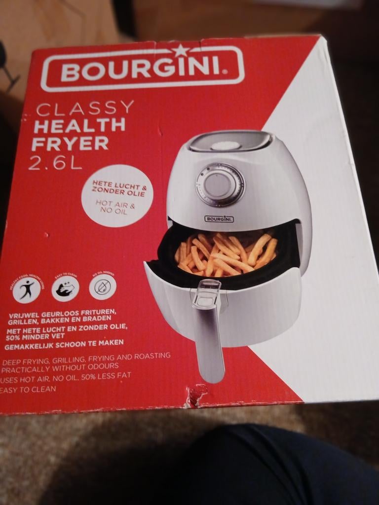 Bourgini Classy Health Fryer 2.6L - Heteluchtfriteuse, Ophalen, Nieuw, Airfryer, 1000 t/m 1499 gram