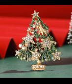 Kerstboom broche strass Christmas Kerst, Overige materialen, 4 tot 7 cm, Overige kleuren, Verzenden