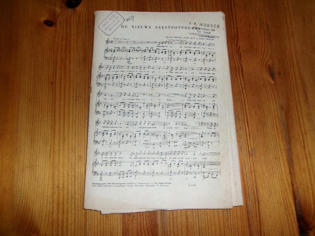 De nieuwe Feestpotpourri - Poptie / Ekkers / Bess, Muziek en Instrumenten, Bladmuziek, Gebruikt, Ophalen of Verzenden, Klarinet
